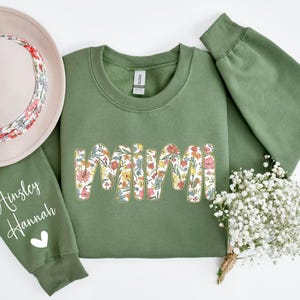 Personalized Mimi Sweatshirt with Kids Names, Floral Grandma Sweatshirt, Nana Sweatshirt, Gift for Grandma, Gigi Sweatshirt, Mother&#39;s day