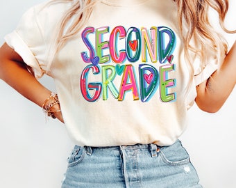 Camiseta de segundo grado, camiseta de regreso a clases para maestros, camisetas retro para maestros, regalo para maestros, camiseta de color cómodo