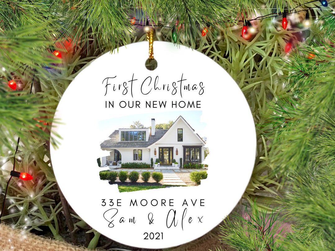 Personalized New Home Picture Ornament, Custom House Address Ornament ...