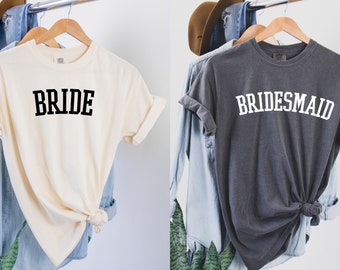 Comfort Color Bride Shirt, Maid Of Honor Shirt, MOH shirt, Bridesmaid Shirts, Bachelorette Shirts, Bridesmaid Proposal, Bridal Party Shirt