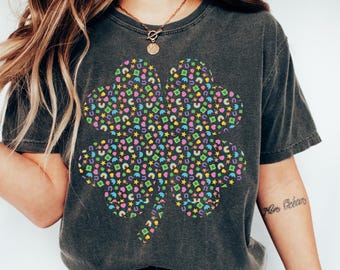 Comfort Colors Shamrock St Patrick's Day Shirt, Oversized Vintage Irish Shirt