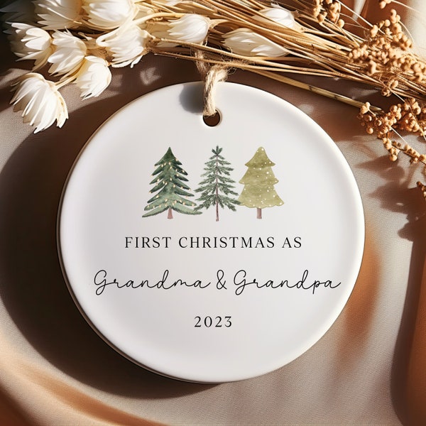 First Christmas As Grandparents Ornament, Grandparent Gift, New Grandparents Ornament, New Baby Ornament, Pregnancy Reveal Keepsake