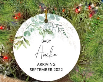 Personalized Announcement Ornament, Pregnancy Reveal Ornament, Baby Christmas Ornament, Custom Baby Name Ornament