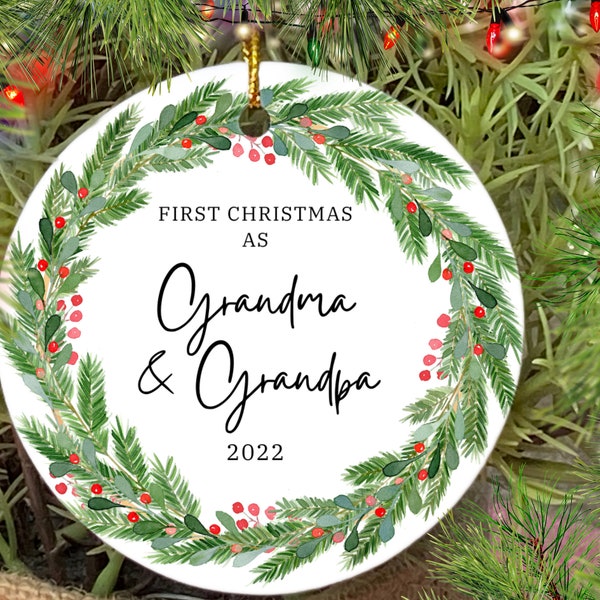 First Christmas As Grandparents Ornament, Grandparent Gift, New Grandparents Ornament, New Baby Ornament, Pregnancy Reveal Keepsake