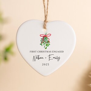 Our First Christmas Engaged Ornament, Engaged Ornament, Personalized Engaged Ornament With Name And Date, First Time Engaged Ornament