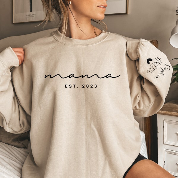 Personalized Mama Sweatshirt With Kids Names. Mama Sweatshirt, Mom Sweatshirt, Gift for Mom, Mama crewneck, Mama with Kids Names.