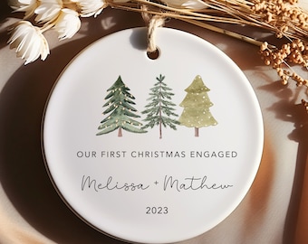 Our First Christmas Engaged Ornament, Engaged Christmas Ornament. Custom  Engagement Keepsake. Personalized First Christmas Engaged Ornament