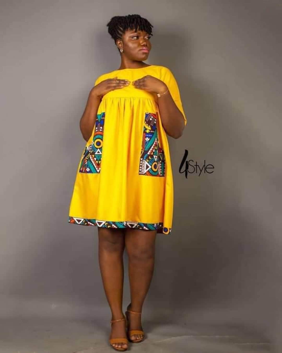 Ankara Gathered Dress Etsy Canada