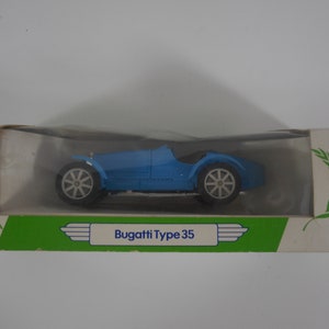 Corgi Bugatti Type 35 Racing Mobil Sport Car Toy Model Diecast Vintage Blue 1989