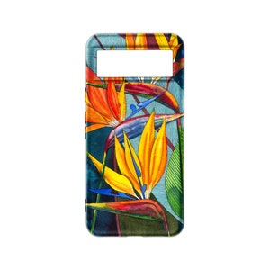 Strelitzia flower Google Pixel case, Aesthetic Pixel 4a case, Watercolor art Pixel 8 PRO case, Floral Pixel 7a case, Cool Pixel 6a case image 3