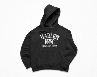 Harlem NYC Hustlers Dept Hoodie, Retro Hip Hop Sweatshirt