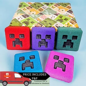 Minecraft Giftset, Kids Bath Bombs, Birthday Present, Gamer Gift, Gift for Boys, Gift for Girls, Minecraft Party Favours, Minecraft Gift.