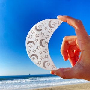 MOON/STAR Engraved selenite charging plate