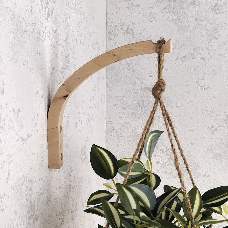 Wood Plant Hanger Hook and Pot Etsy