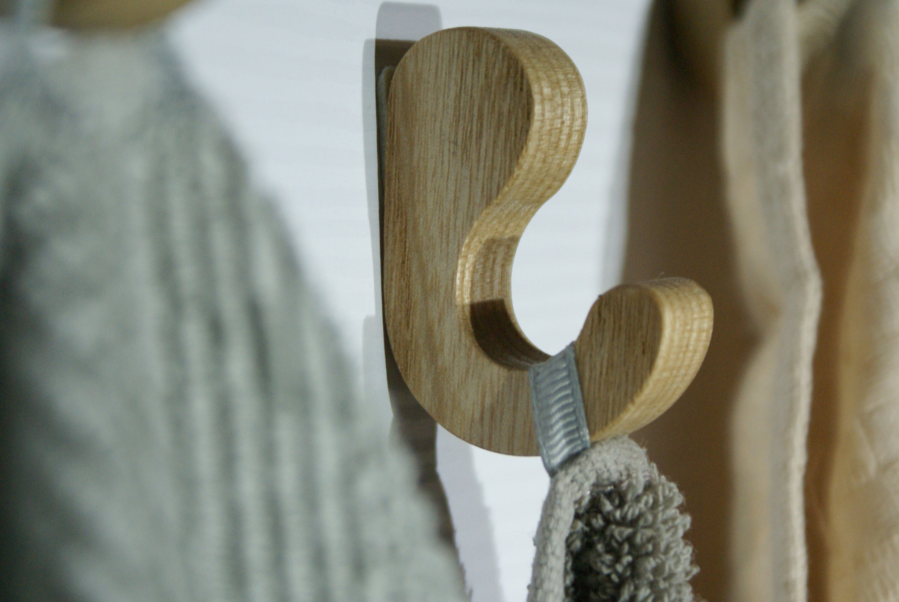 Wall hook made of oak. Wooden wall hook for clothes bags Etsy