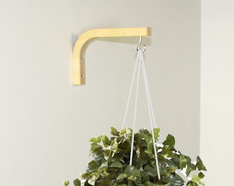 Wooden hook for plants, Indoor plants bracket, Hanging wooden plant hook, Plants wall hanger hook