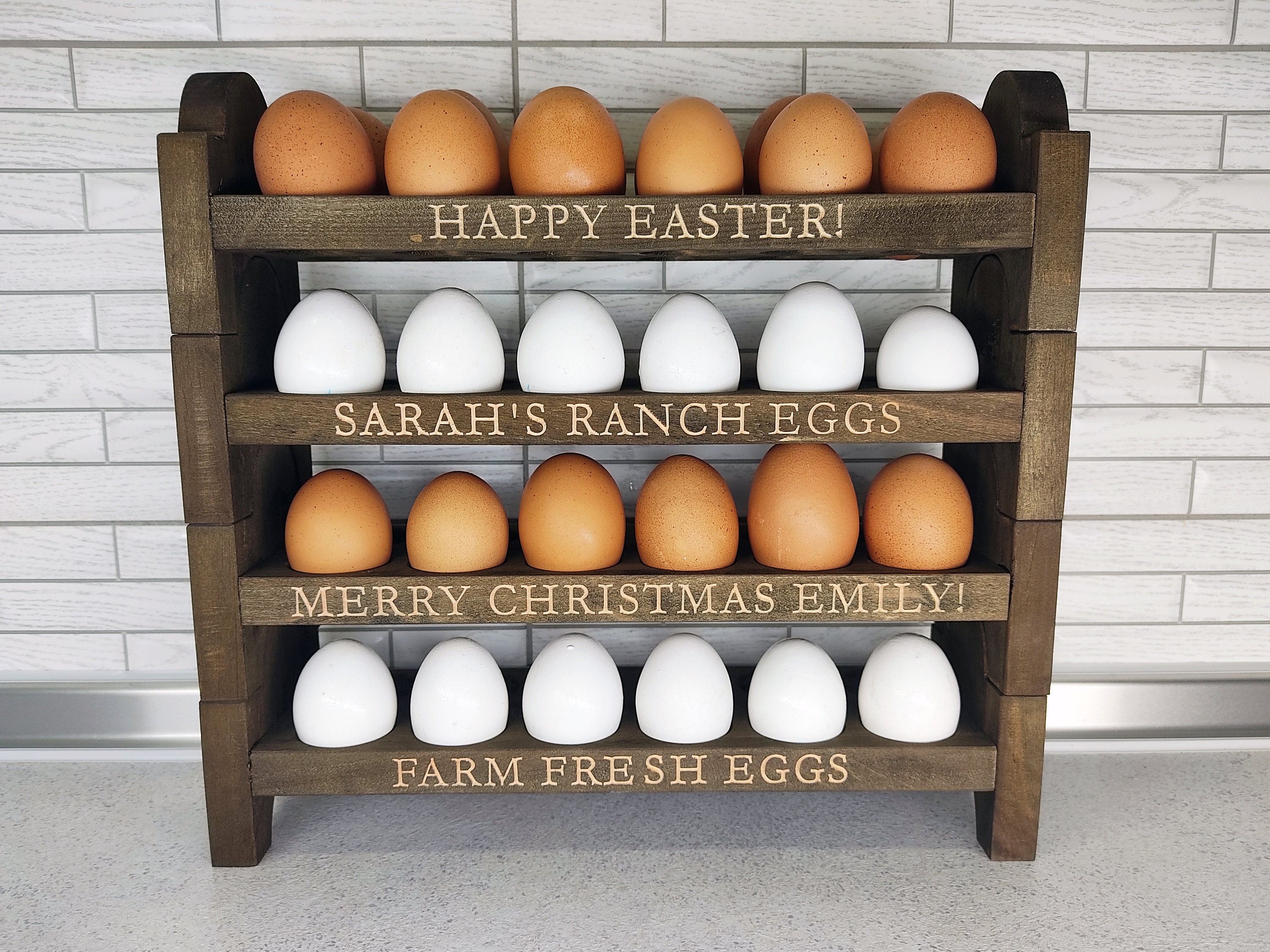 Farm Fresh Egg Holder Kit unpainted Countertop Chicken Holder 