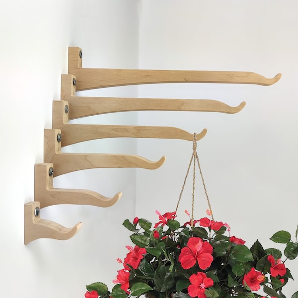 Plant hook. Wood wall plant hook. Wooden hook for hanging plants. Wood plant hanger. Indoor plant bracket. Hanging  hook for plants.