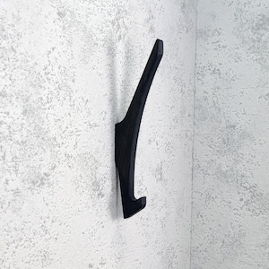 Black wooden wall hook. Unique hook.