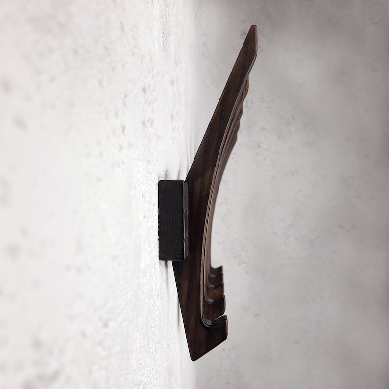 Block Wall Rack Large Wall Mounted Coat Rack : Walnut Color, Hallway Organizer - Etsy