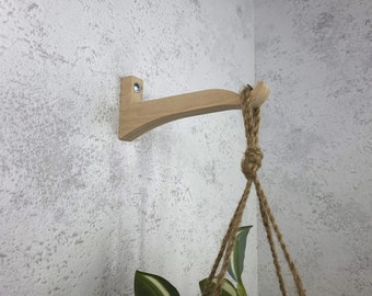 Indoor plant hanger 10 inch. Wood wall hooks. Plant holder. Wood plant hanger. Indoor plant bracket. Wood hook for plants. Wall plant hook.