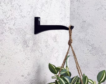 Plantbeugel binnen zwart kleur. Haak voor plantenhanger. Hangende plantenhouder. Accessoires voor planten. Plantenhangers.