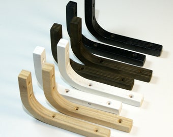 Modern Pine Shelf Brackets: Solid Wood Wall Mount (Set of 2)