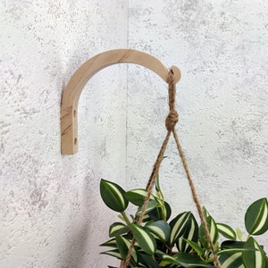 Hanging wooden plant hook, Plants wall hanger hook, Indoor plants bracket, Wooden hook for plants