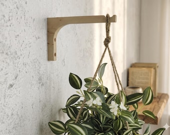 Birch Plywood Plant Hanger Hook, Wall Mounted Bracket for Indoor Hanging Planters