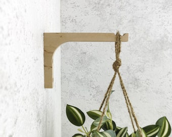 Plant holder bracket. Plant hanger hook. Hanging plant hook. Modern wall hook.