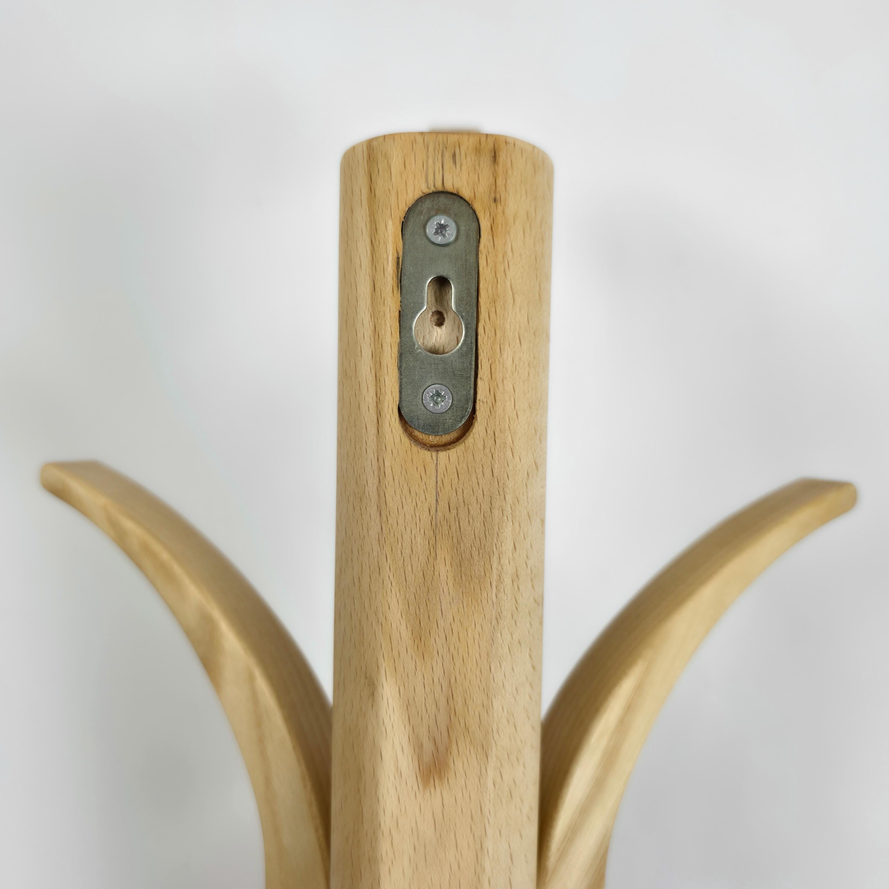 Wooden Wall Coat Rack: Vertical Coat Hooks for Robes and Shirts ...