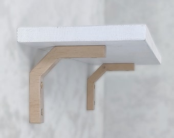 Minimalistic floating shelf bracket. Shelving brackets. Wood shelf brackets. Brackets for shelves.