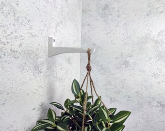 White Wood Plant Hook: Modern Wall Hanger