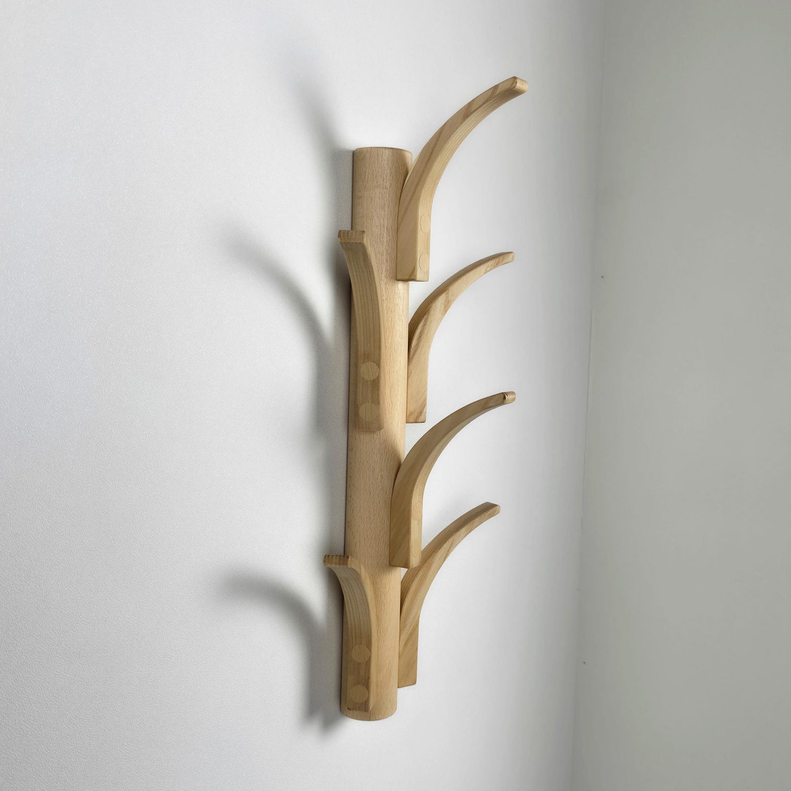 Wooden Wall Coat Rack: Vertical Coat Hooks for Robes and Shirts ...
