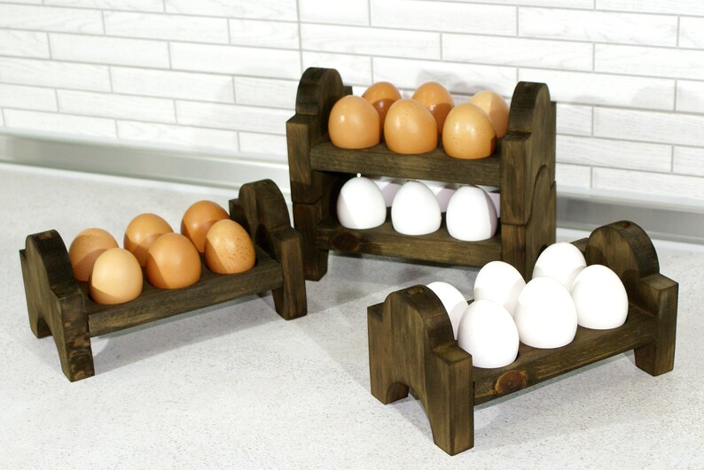 Rustic Egg Holder. Farmhouse Wood Egg Holder. Stand for 6 Etsy