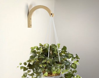 Gancho de madera para colgar plantas, soporte de pared para interiores, soportes de pared para plantas, regalo para mamá, decoración para el hogar con colgador de macetas