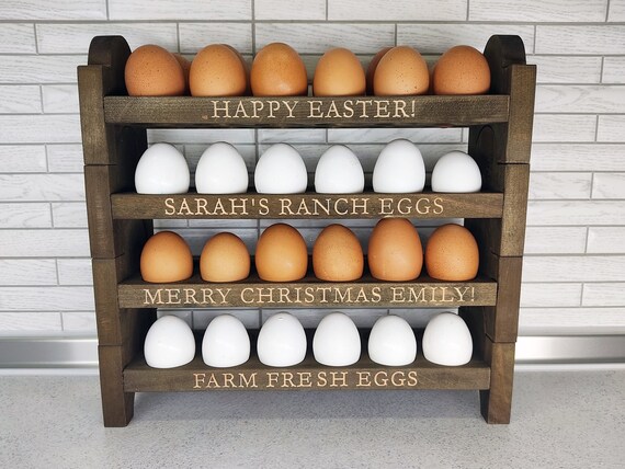 Rustic Egg Holder. Farmhouse Wood Egg Holder. Personalized Egg