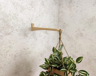 Wall Hanging Plant Hook 12". Minimalist wall hook. Wooden plant holder. Plant hook wall. Plant holder. Macrame hook.