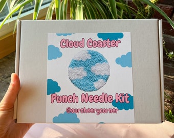 Cloud Coaster Beginner Punch Needle Kit, Coaster Punch Needle Kit, DIY Punch Needle