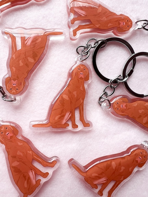 Vizsla Keychain, Acrylic Keychain, Dog Keychain, Original Artwork