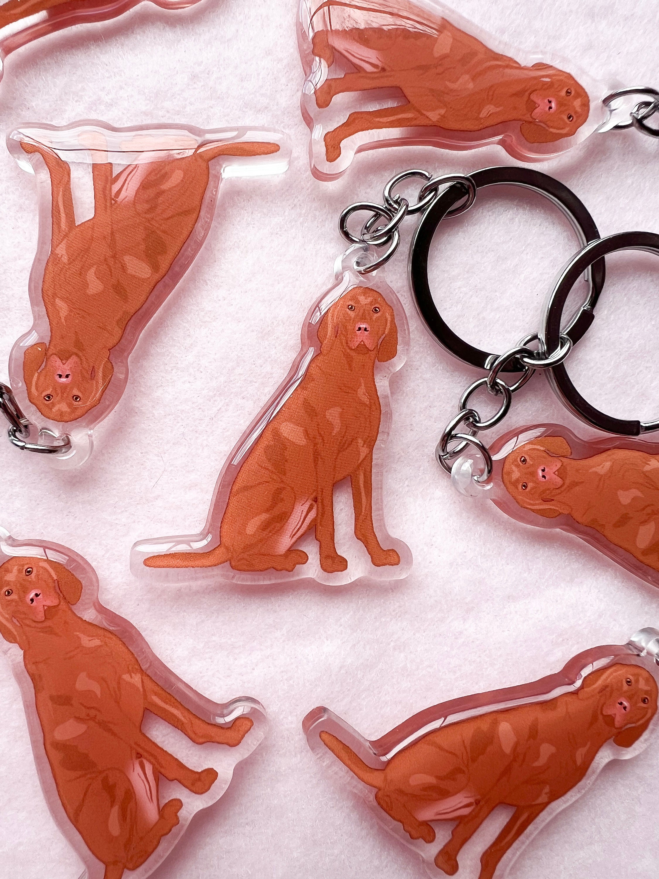 Vizsla Keychain, Acrylic Keychain, Dog Keychain, Original Artwork