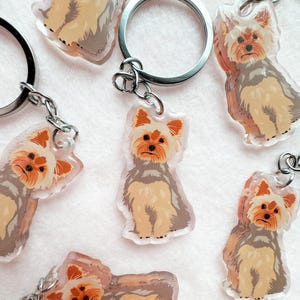 Yorkshire Terrier (blue & tan yorkie) Keychain, Acrylic Keychain, Dog Keychain, Original Artwork Keychain