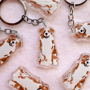 Red Merle Australian Shepherd Keychain, Acrylic Aussie Keychain, Dog Keychain, Original Artwork Keychain