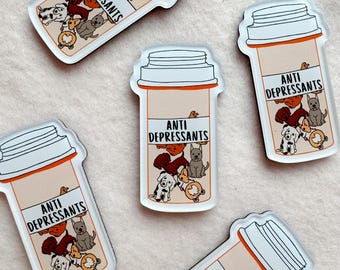 Dog Pill Bottle Magnet, Acrylic Magnet, Dog Magnet, Original Artwork Magnet