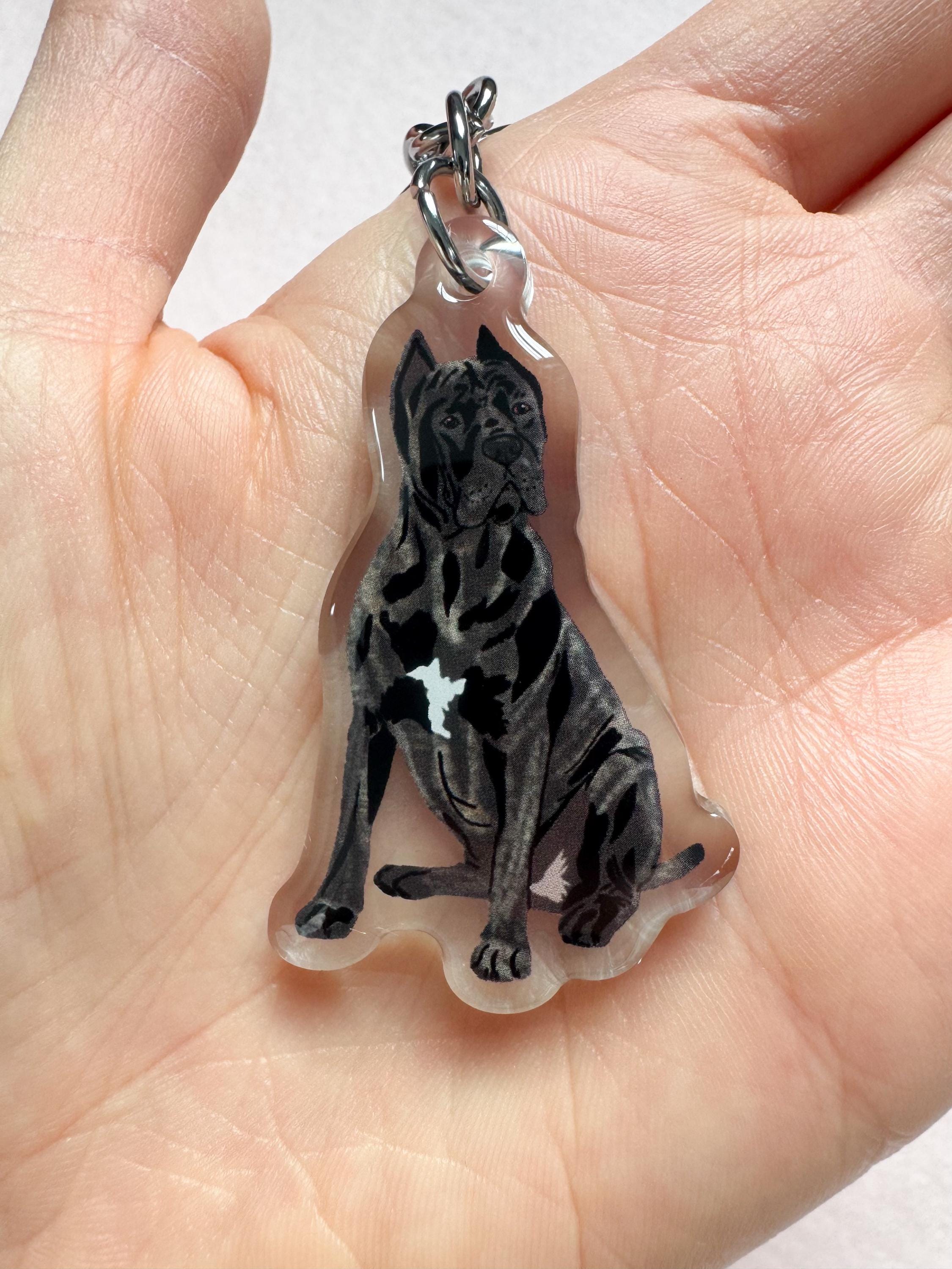 Brindle Cane Corso Keychain, Italian Mastiff Keychain, Acrylic Keychain ...