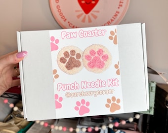 Paw Coaster Beginner Punch Needle Kit, Craft Kit