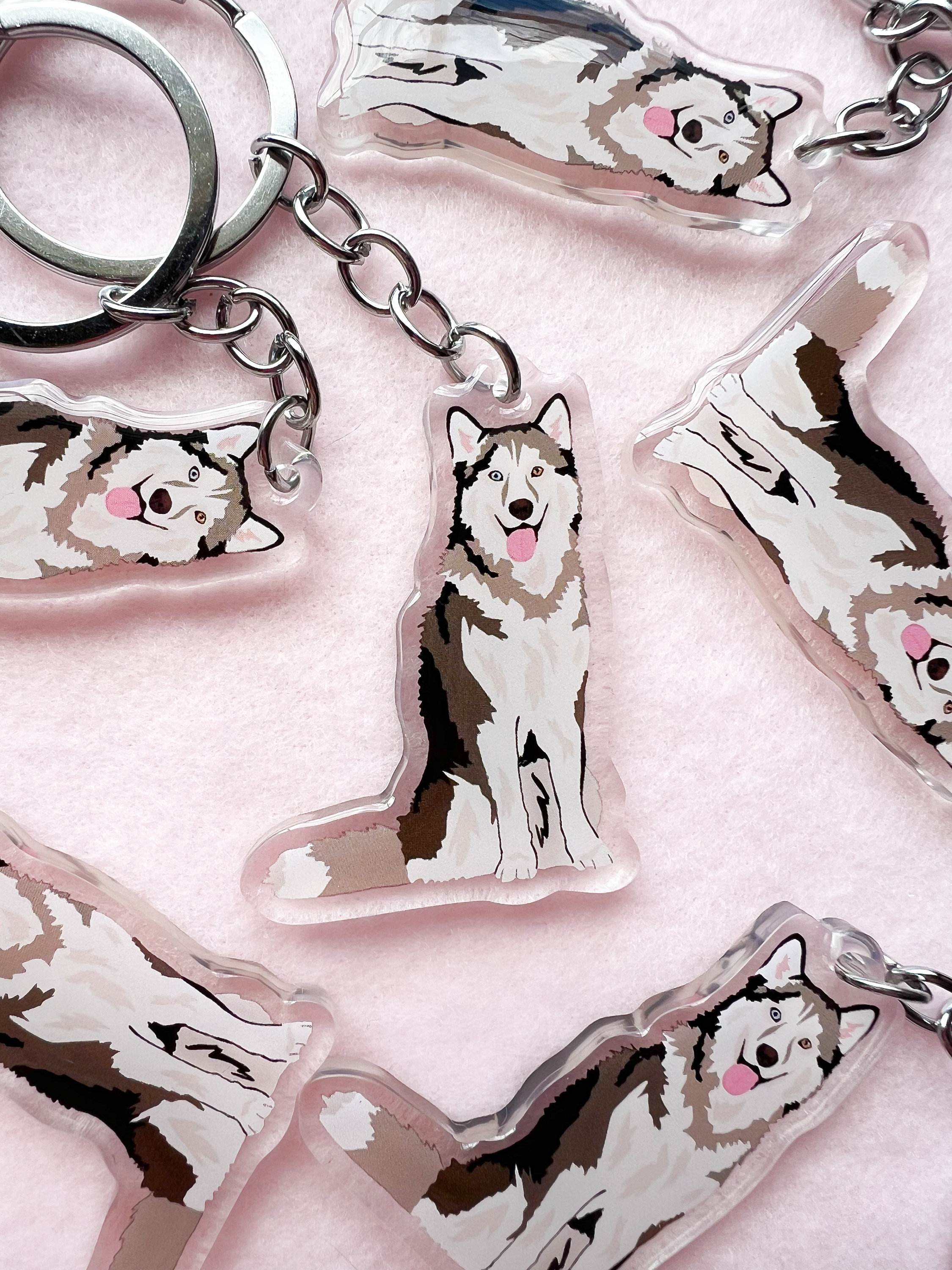 Siberian Husky malamute Keychain Acrylic Keychain Siberian Husky Keychain Dog Keychain Original Artwork Keychain Etsy