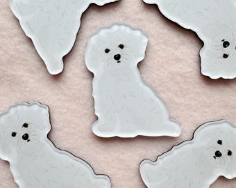 Maltese Magnet, Acrylic Magnet, Dog Magnet, Original Artwork Magnet