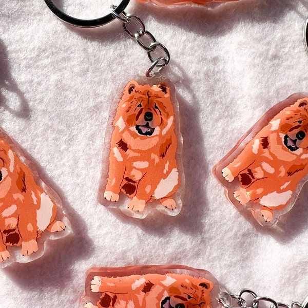 Chow Chow Keychain, Acrylic Keychain, Dog Keychain, Original Artwork Keychain