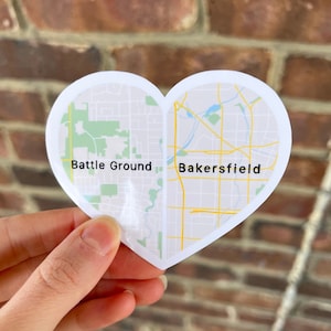 Heart Shaped Location Sticker, long distance gift, long distance relationship gift, couples gift
